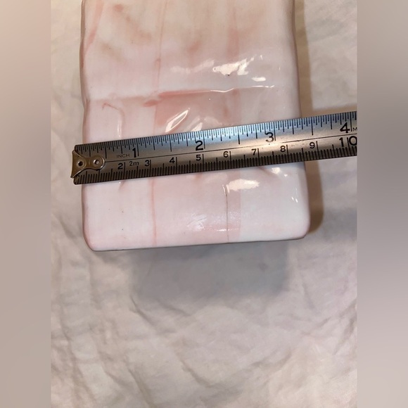 3/55$ Set of 2 Vintage ceramic rectangular vase white duck & blue flowers - Picture 7 of 15